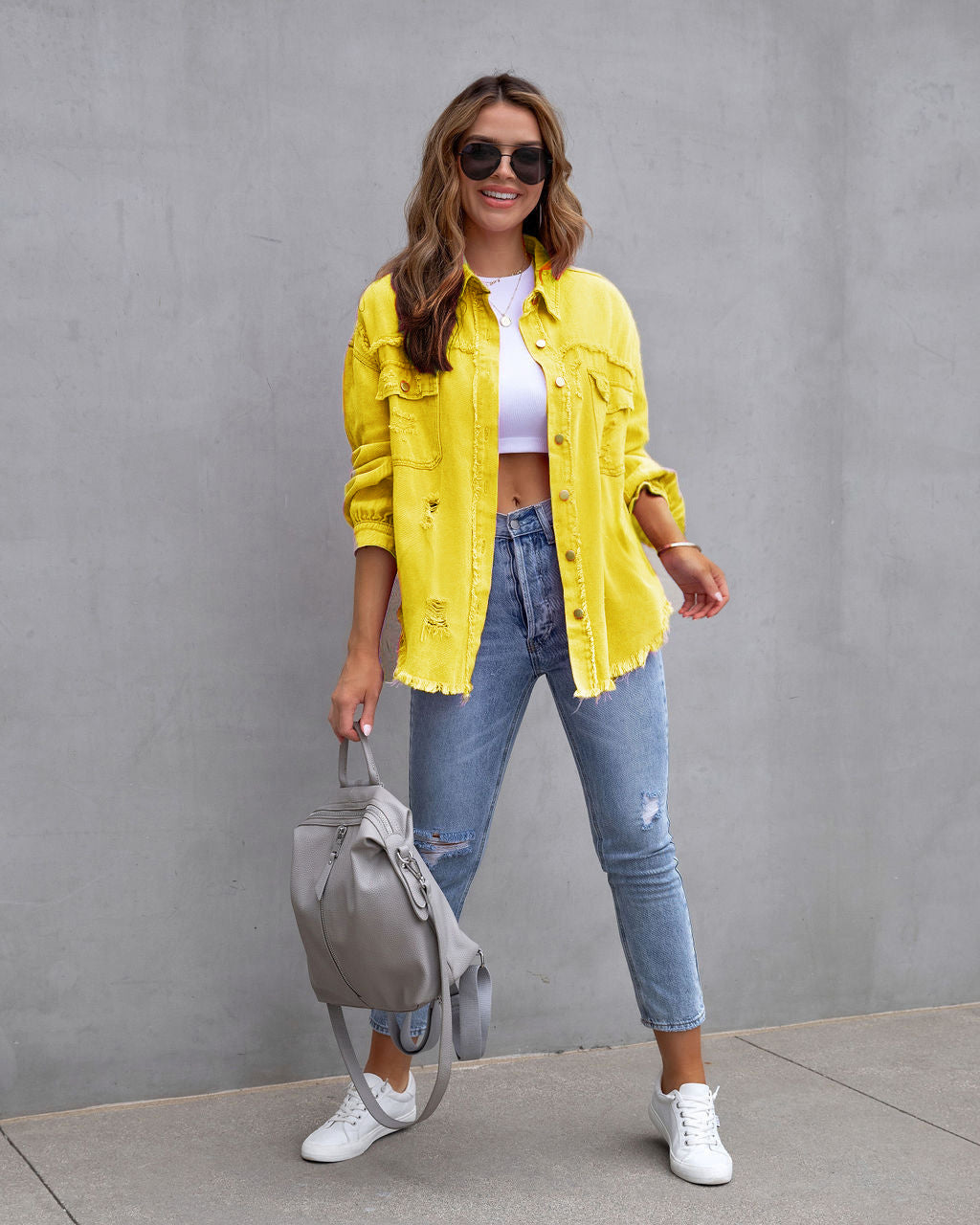 Fashion Ripped Shirt Jacket Female FitiqueFit