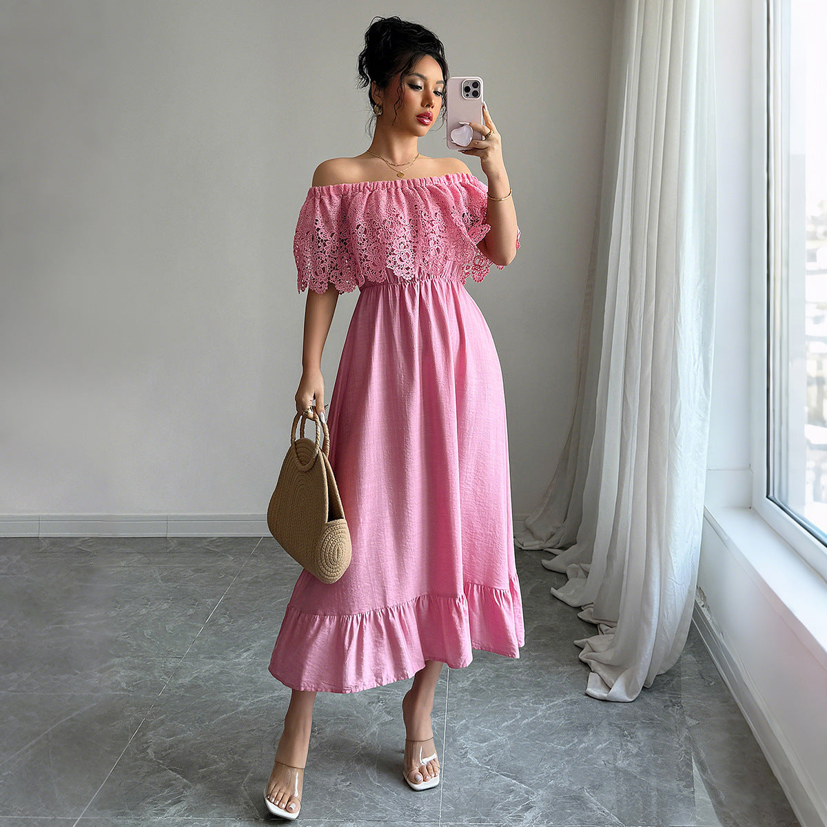 Elegant Style Off-shoulder A- Line Dress Grayceful LLC