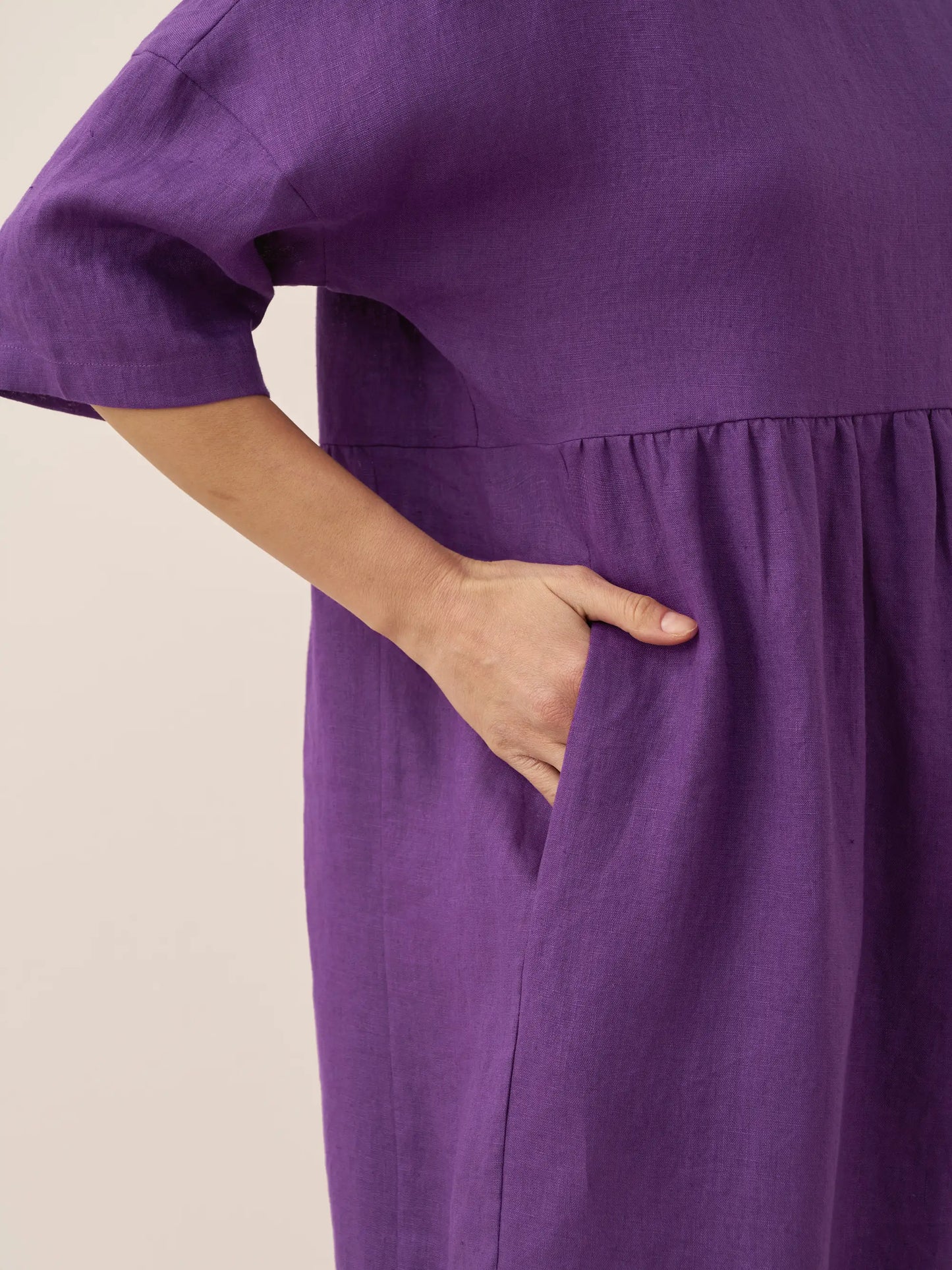 100% Linen A-Line Midi Dress VALENCIA LINTICO