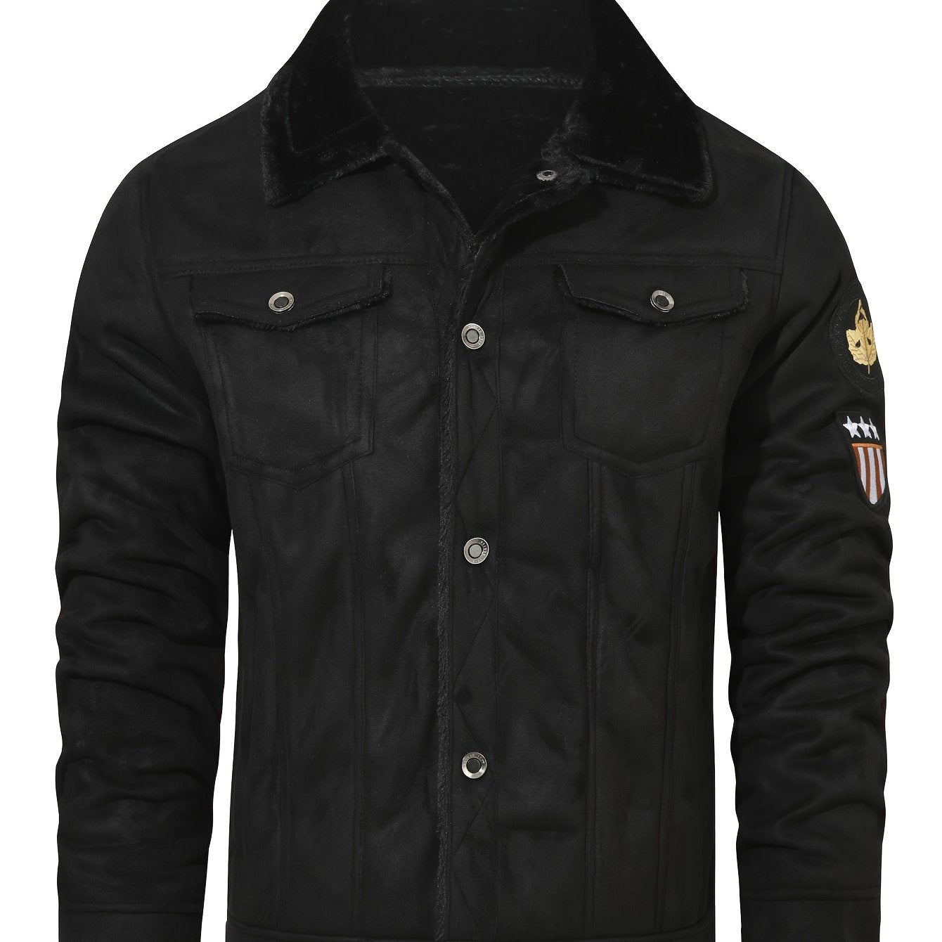 H01 Faux Fur Coat Composite Plush Thickened Warm Men's Jacket NovaCart