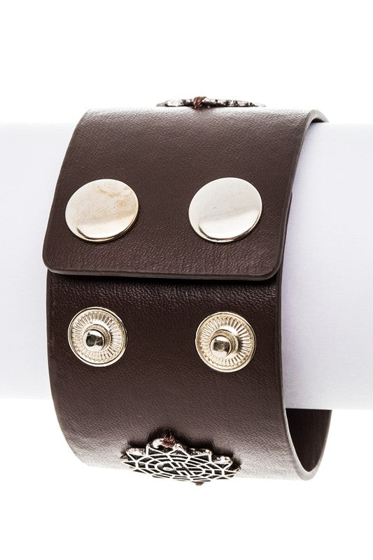 ICONIC SUN EMBLEM LEATHER BRACELET Shop Style & More | Fresh Looks, Everyday Deals & Free Shipping