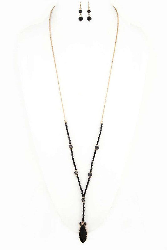Crystal Pendant Beaded Long Necklace Set Shop Style & More | Fresh Looks, Everyday Deals & Free Shipping