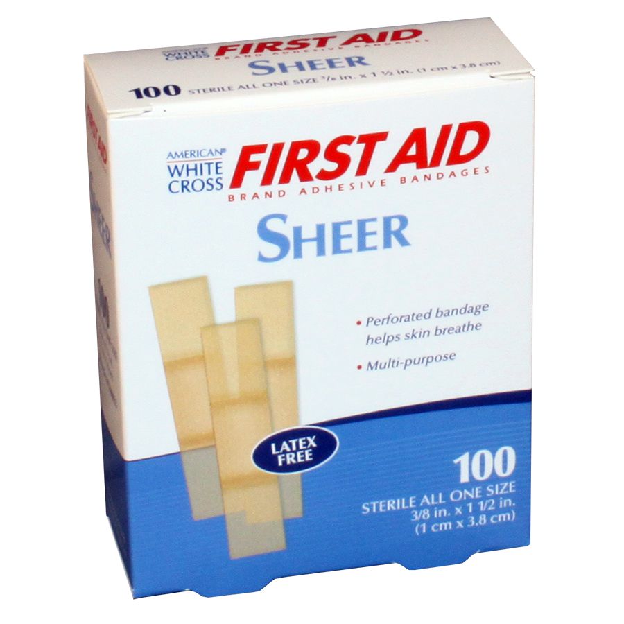 Junior Plastic Bandage, 3/8" x 1 1/2" 100 Per Box quakekits.com