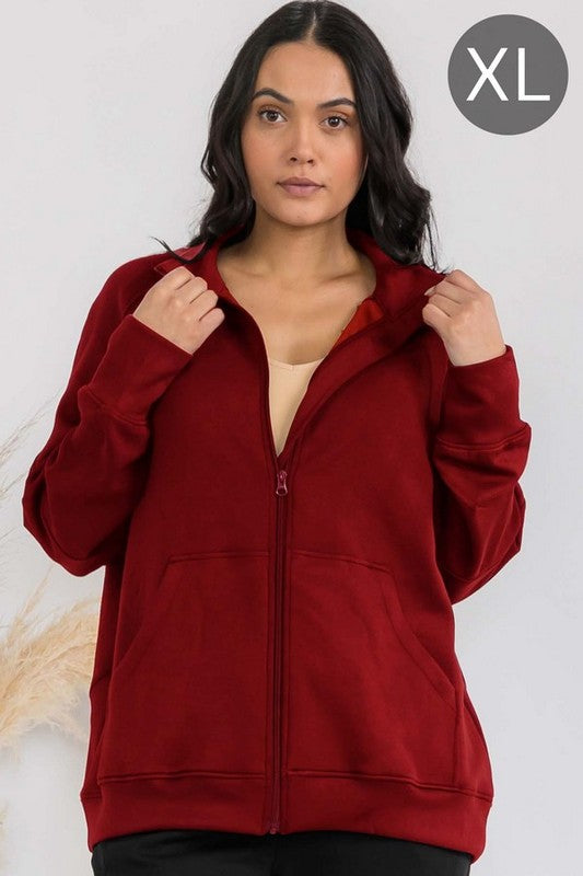 Women's Ultra Soft Funnel Neck OverSize Zip Jacket Shop Style & More | Fresh Looks, Everyday Deals & Free Shipping