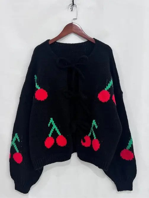 Front tie cherry cardigan Shop Style & More | Fresh Looks, Everyday Deals & Free Shipping