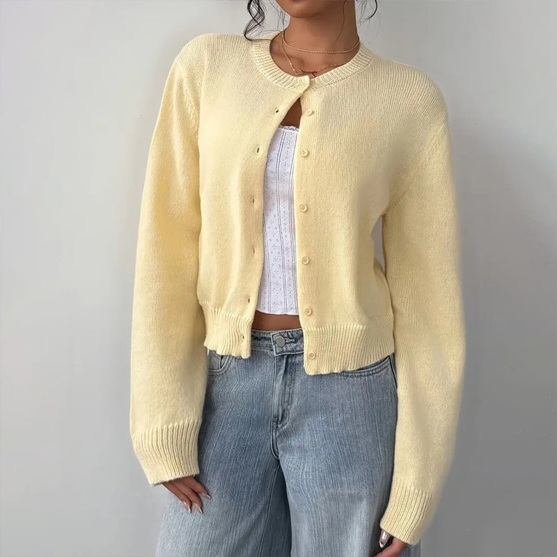 Light Ribbed Button-Up Cardigan FitiqueFit