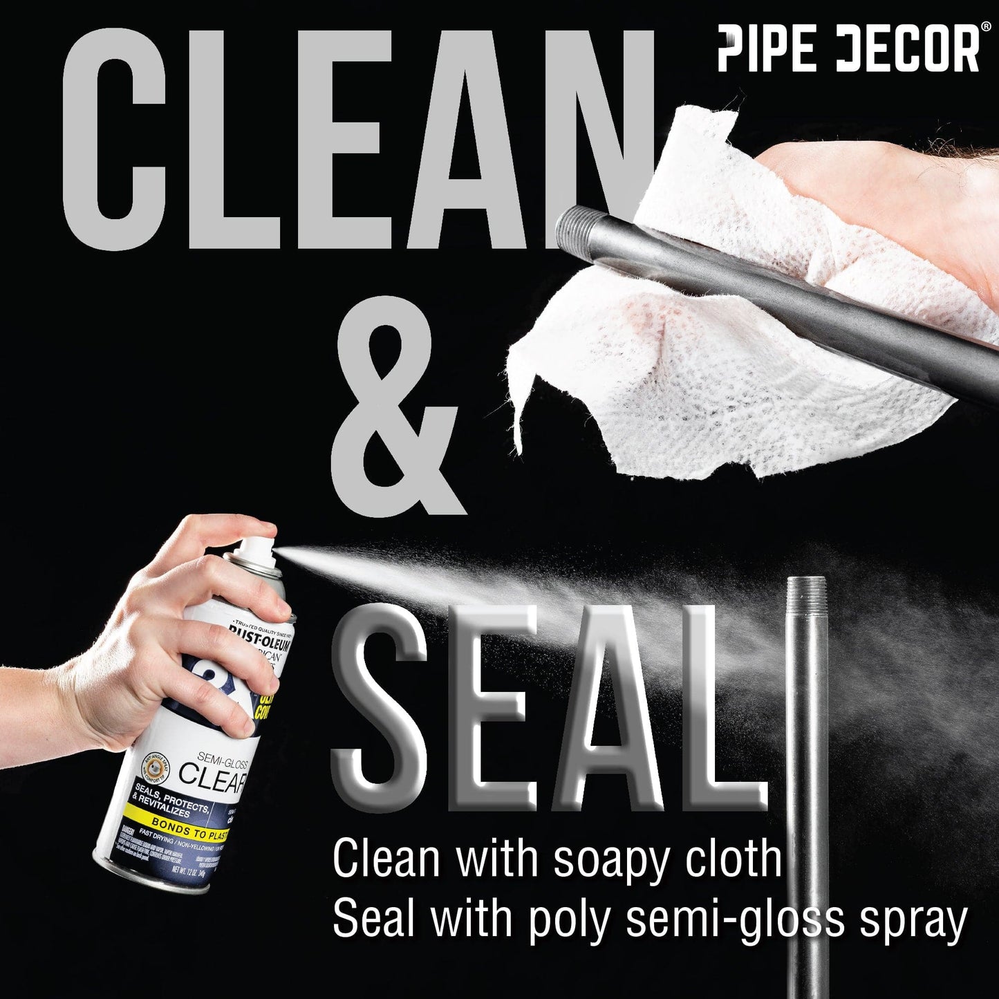 3/8 in. Black 5-way Fitting PIPE DECOR