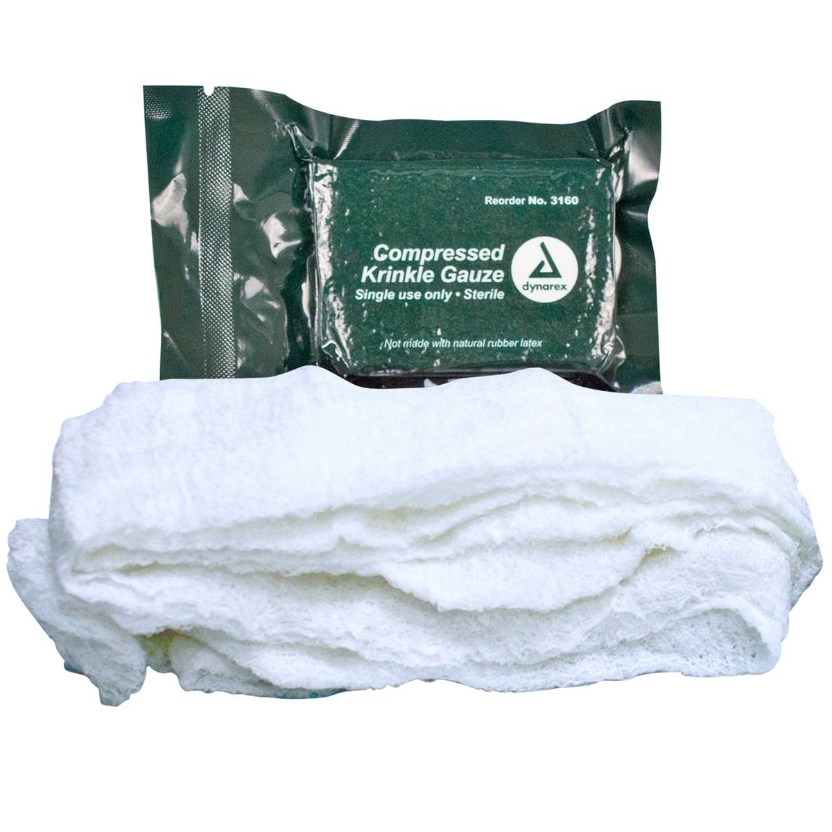 Compressed Krinkle Gauze Bandage, Sterile, 4.5" x 4.1yd quakekits.com