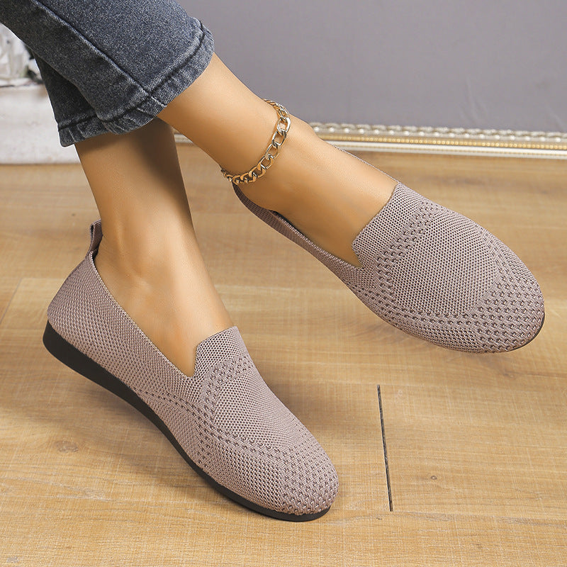 Flying Woven Slip-On Flats — European / American Style Work Shoes FitiqueFit