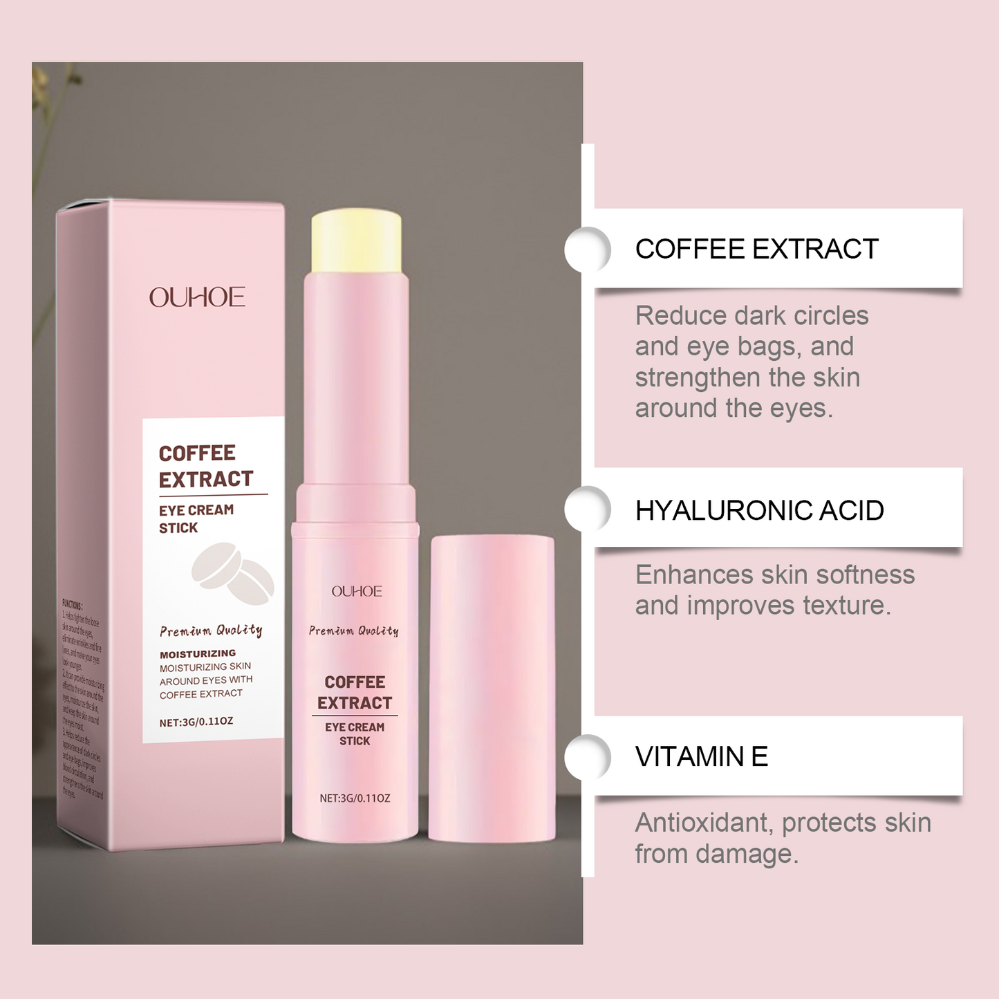 Eye Cream Stick, Care And Tighten The Skin Around The Eyes Daily Massage Moisturizing Moisturizing Care Eye Cream