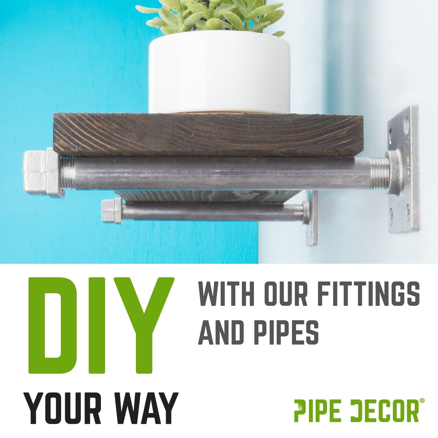 1/2 in. Galvanized Square Cap PIPE DECOR