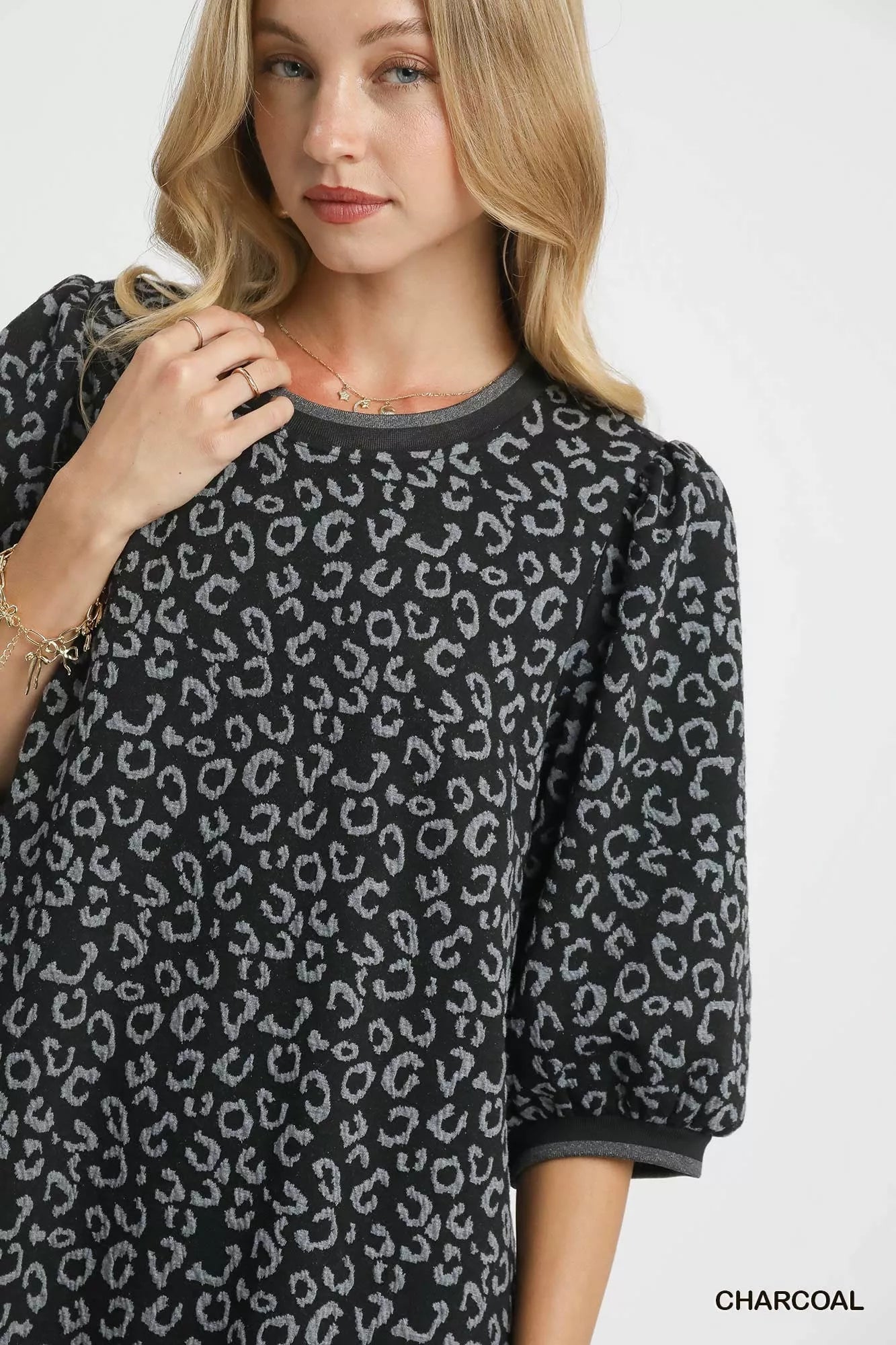Umgee Leopard Print Jacquard Mini Dress West2East Surf