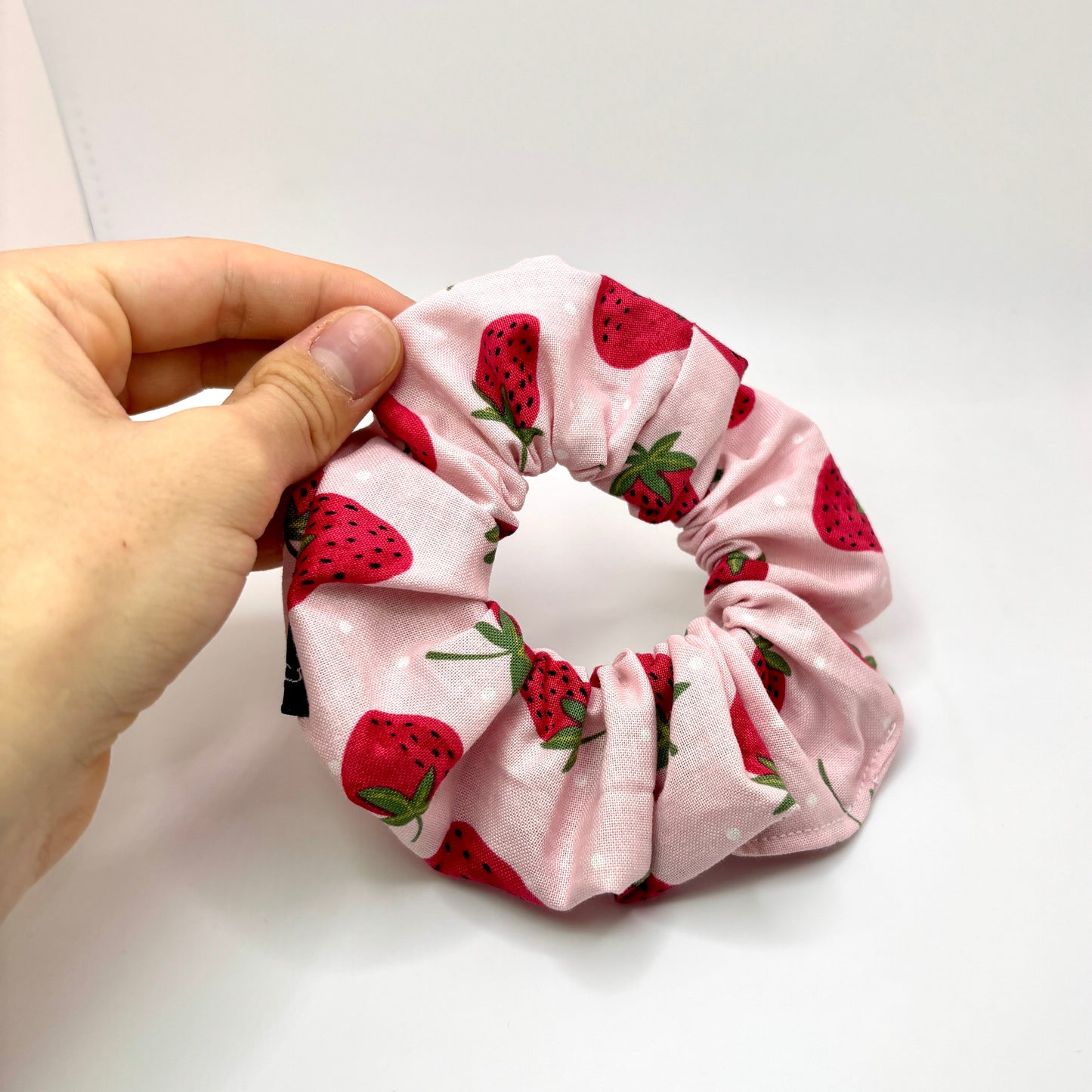 Mini Pink Strawberry Summer Scrunchie Enchanted Scrunch