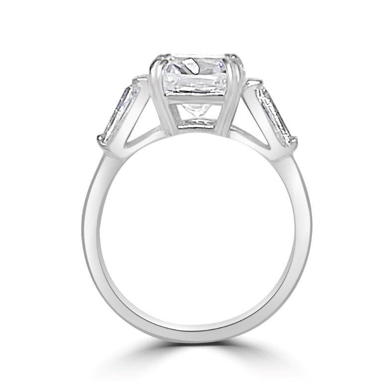 3CT Asscher cut Diamond Veneer Cubic Zirconia 14K Gold Ring. 635R0011K