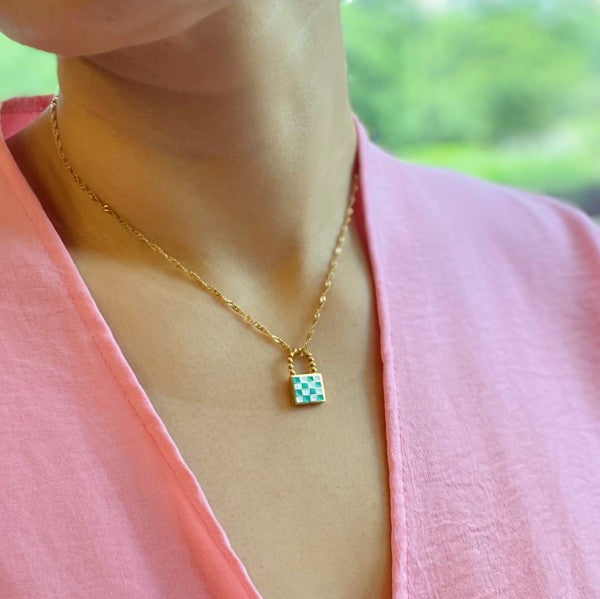 Checkered Locket Necklace Shop Style & More | Fresh Looks, Everyday Deals & Free Shipping