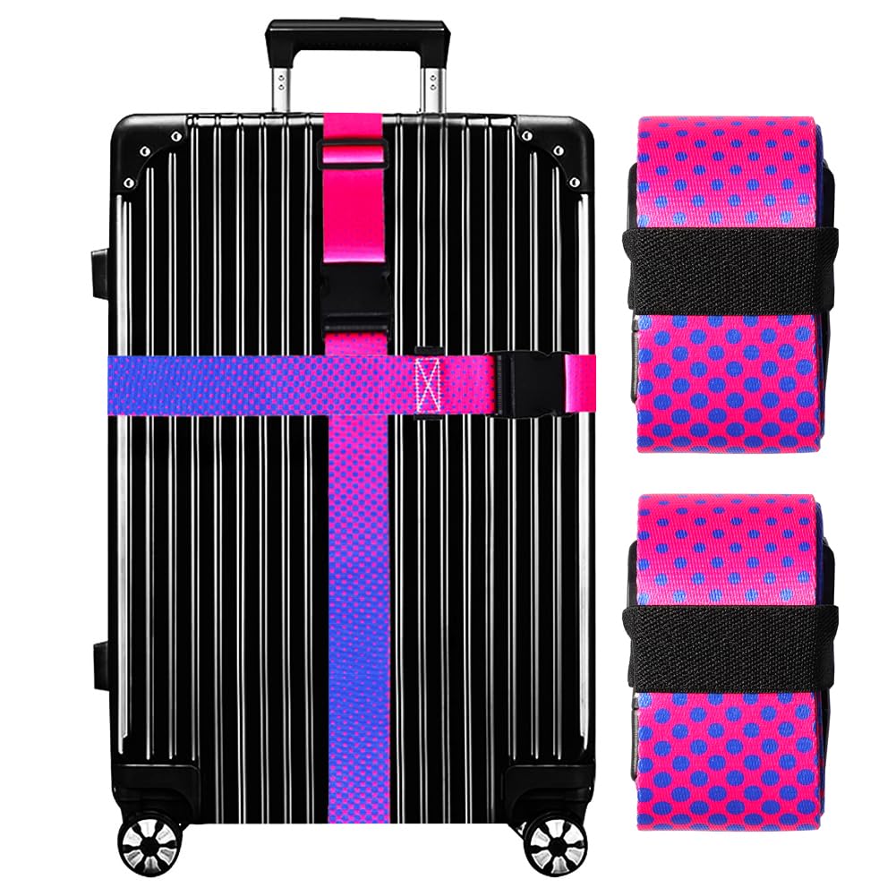 Gowraps Luggage Straps for Suitcases TSA Approved-2 Pack Bright Personalized Luggage Belt Strap for Suitcase/Carry On Bag Luggage Accessories for Travel (Gradient) New Era Fashion LLc