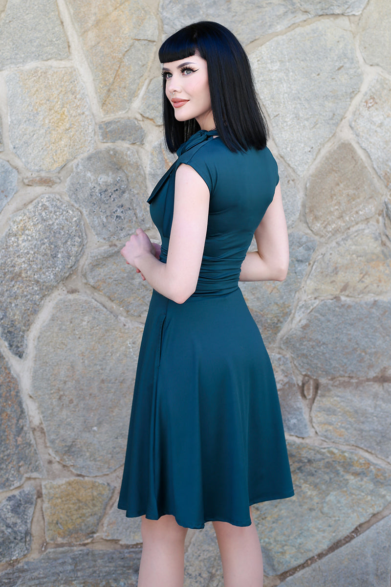 Bombshell Dress in Spruce Green - XL only Retrolicious
