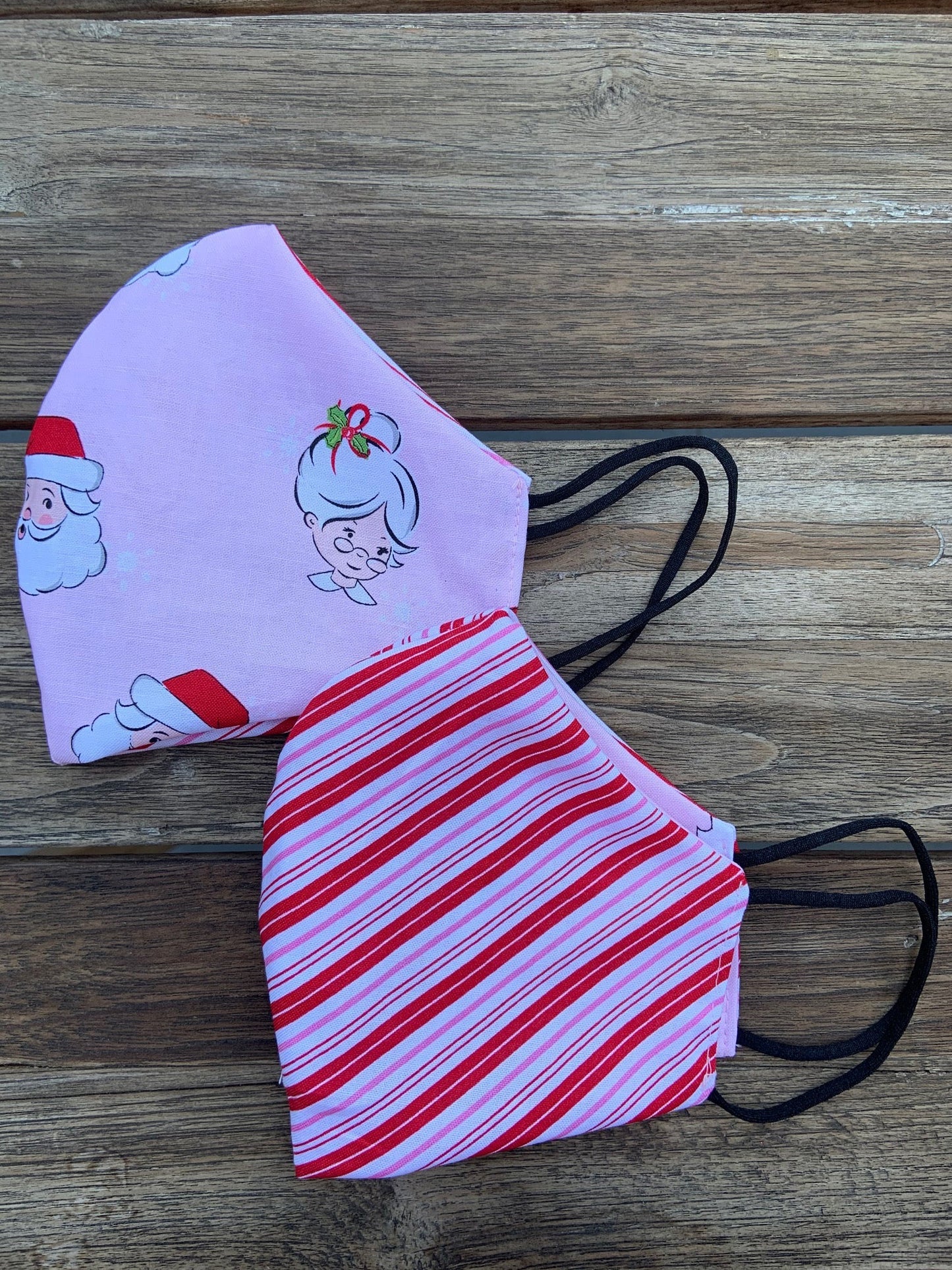 Mr. & Mrs. Claus / Candy Stripes Reversible Mask Retrolicious