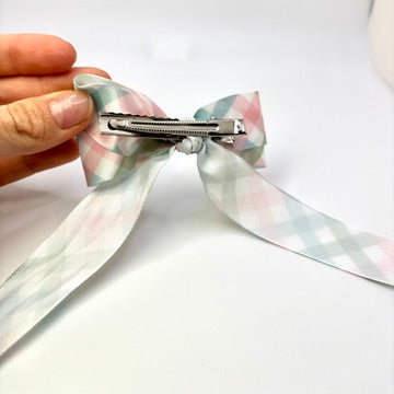 Easter Plaid Double Bow Enchanted Scrunch