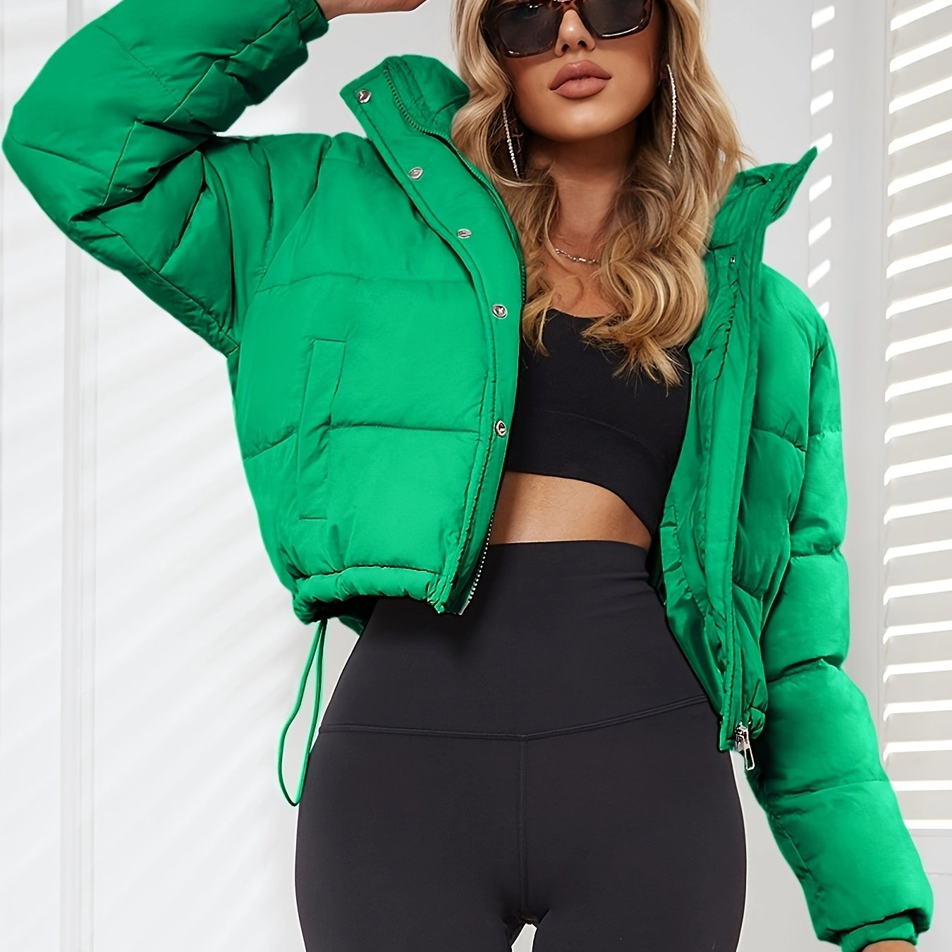 New Women's Jacket Hooded Warm Coat with Drawstring Design, Short Casual Fashion Padded Coat NovaCart