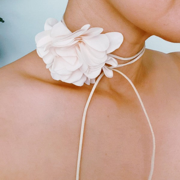 Chiffon Petals Rosette Tie necklace Shop Style & More | Fresh Looks, Everyday Deals & Free Shipping