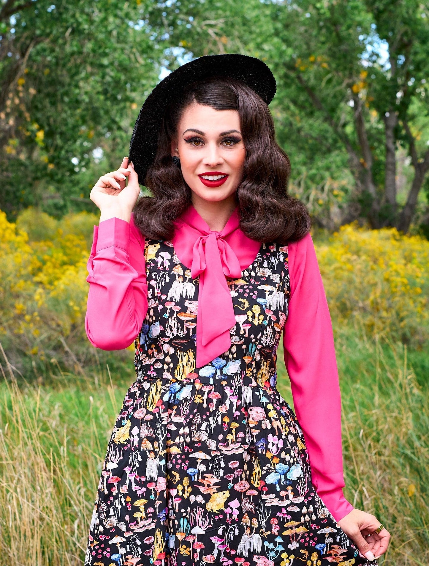Helen Retro Blouse in Pink Retrolicious