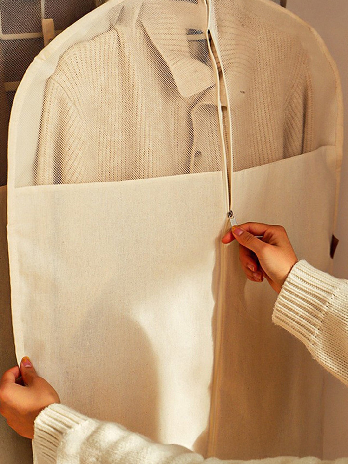 Linen Cotton Clear Window Dust-Proof Storage Bags LINTICO