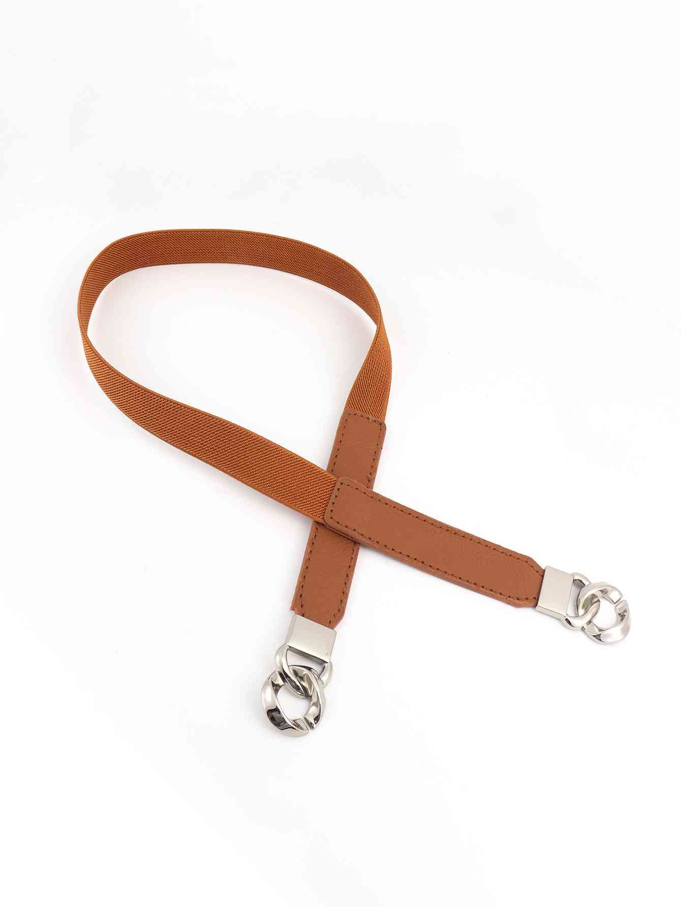 ElegantStyle Zinc Alloy Buckle Elastic PU Belt – Versatile and Stylish Accessory See size chart under “more details” The Fashion Celestial