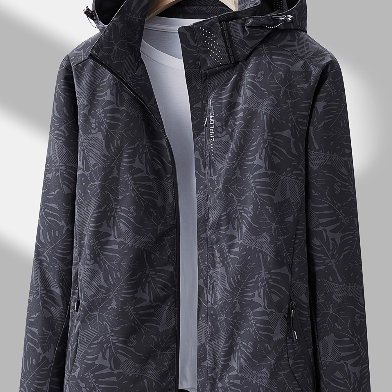 Women'S Outdoor Windbreaker Jacket | Casual Stand Collar, Non-Stretch Fabric, Random Print, Long Sleeve, Zipper Closure, Detachable Hood NovaCart