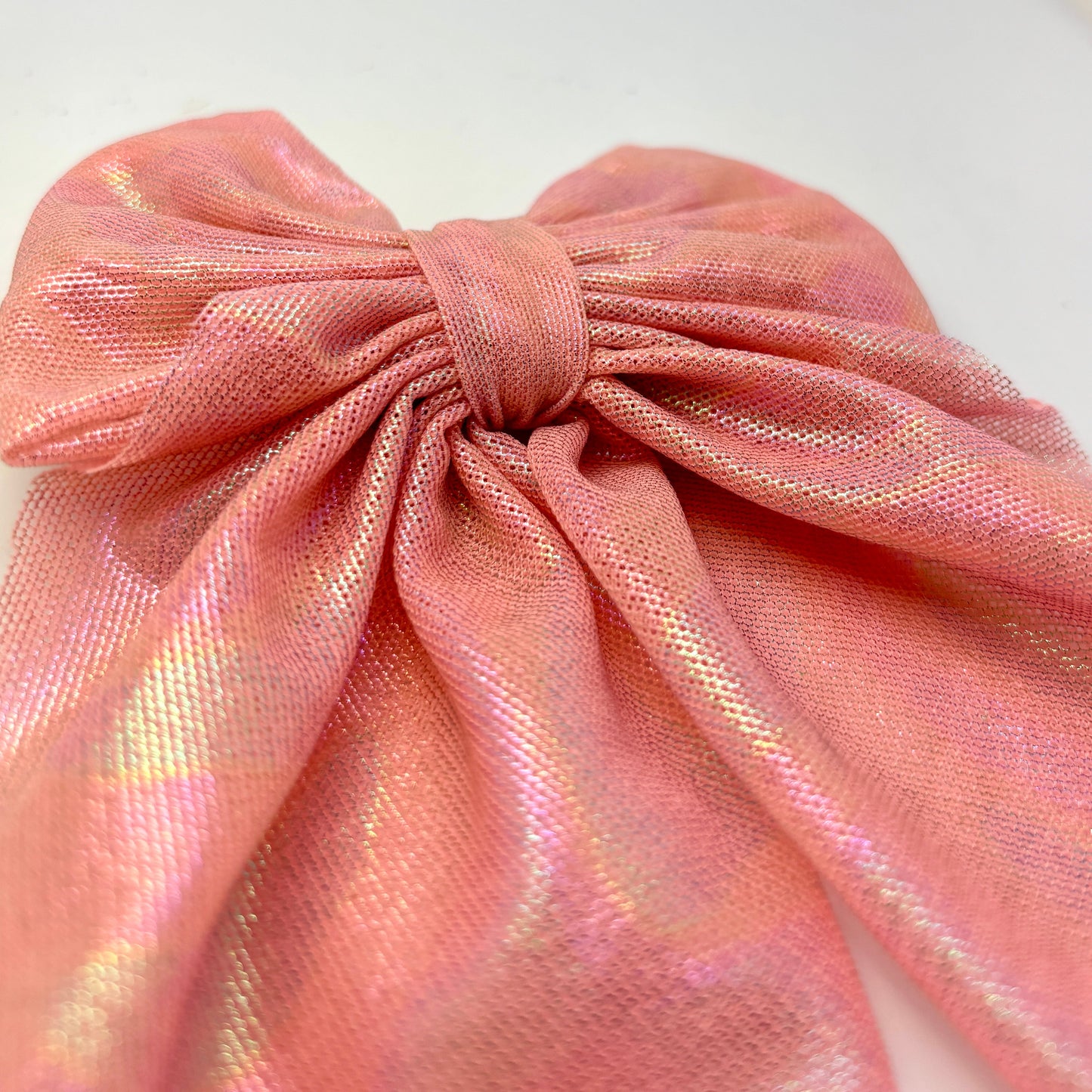 Iridescent Pink Small Bow Enchanted Scrunch