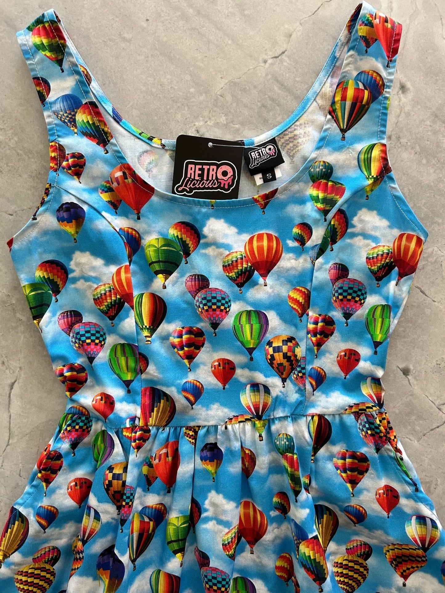 Hot Air Balloons Fit & Flare Dress Retrolicious