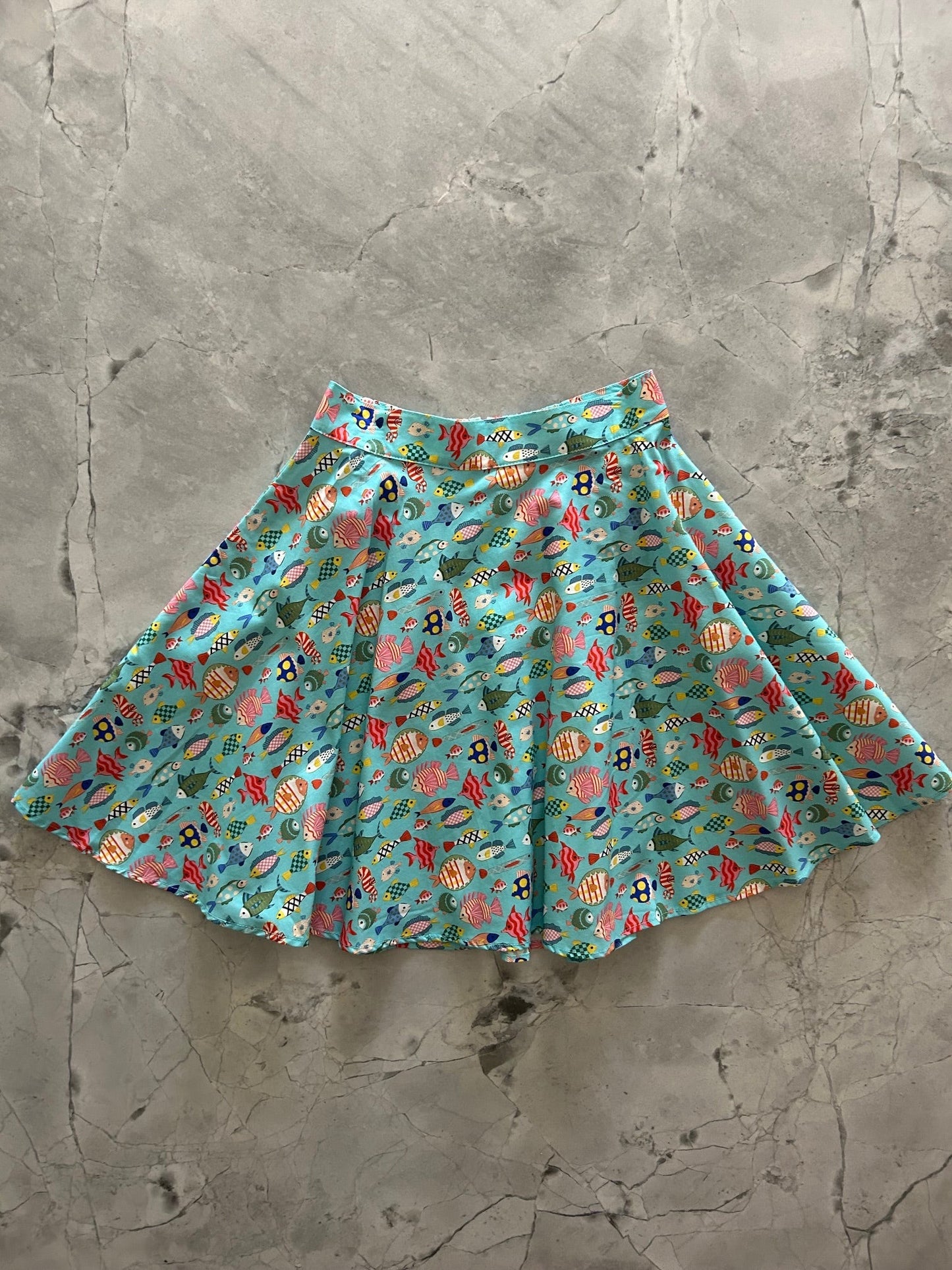 Colorful Fish Skater Skirt Retrolicious