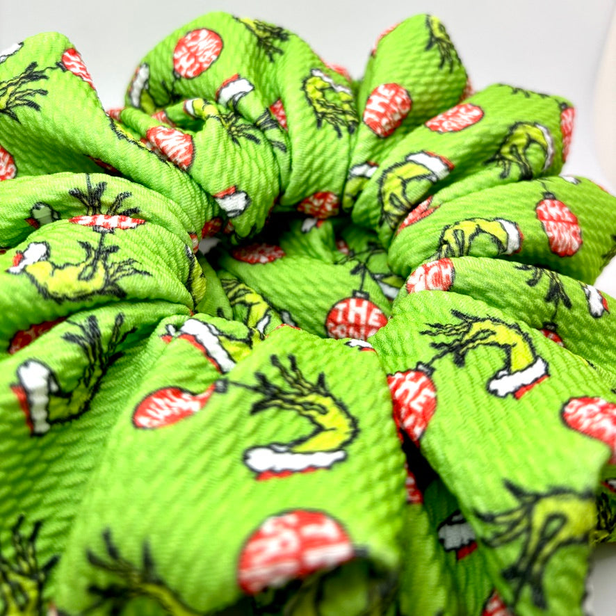 Grinch Ornament Christmas Bullet Scrunchie Enchanted Scrunch