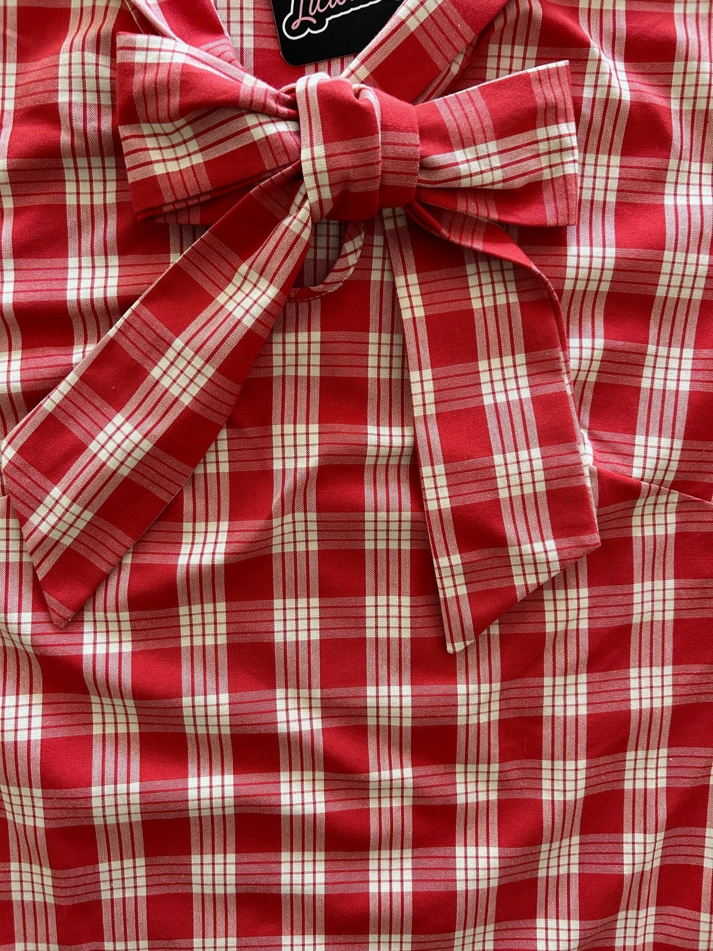 Red Plaid Bow Top Retrolicious