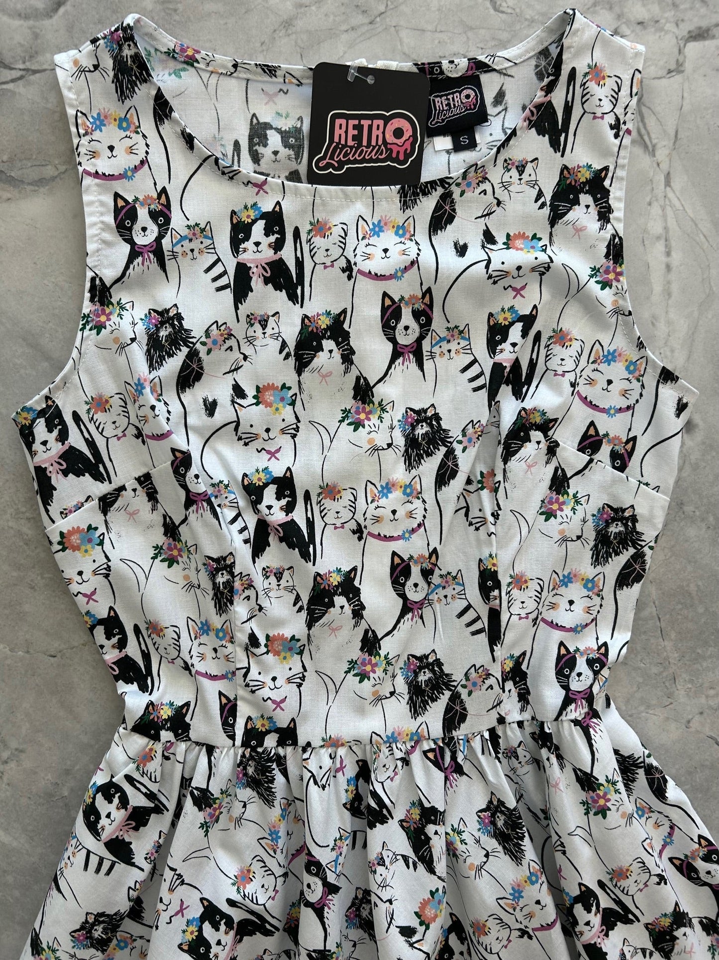 Fabulous Felines Vintage Dress Retrolicious