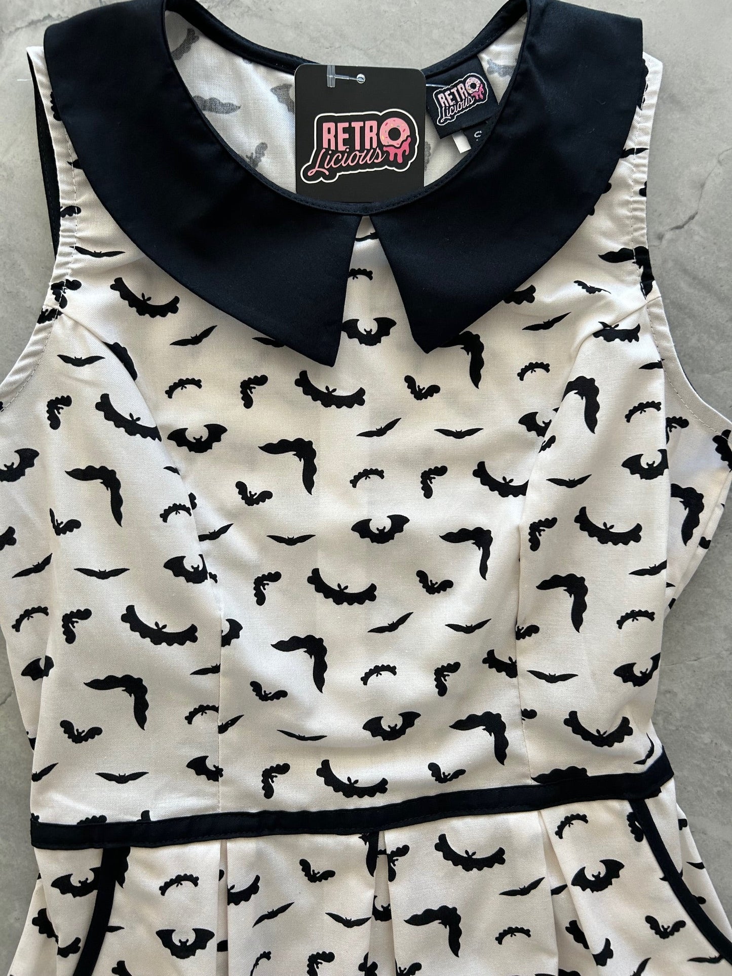Bats Collared Dress Retrolicious