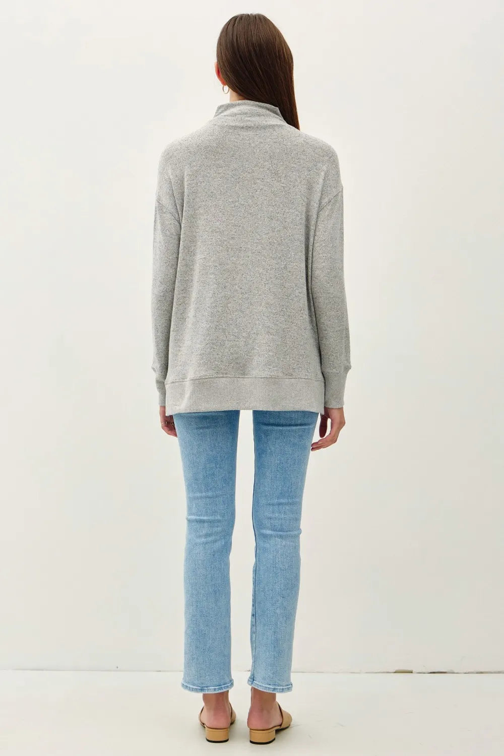 Be Cool Side Slit Mock Neck Long Sleeve Tunic Top New Era Fashion LLc