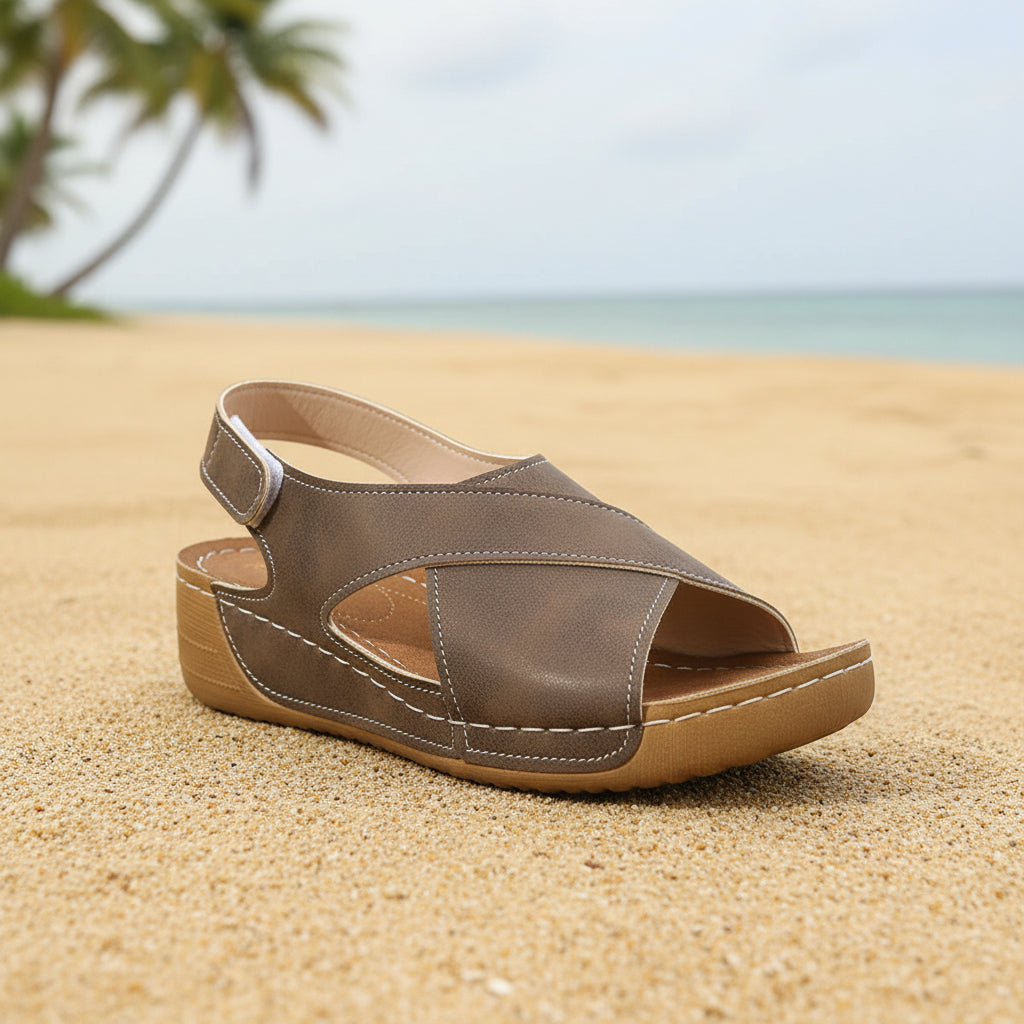 Women's Platform Roman Sandals | Open Toe Velcro Beach Sandals FitiqueFit
