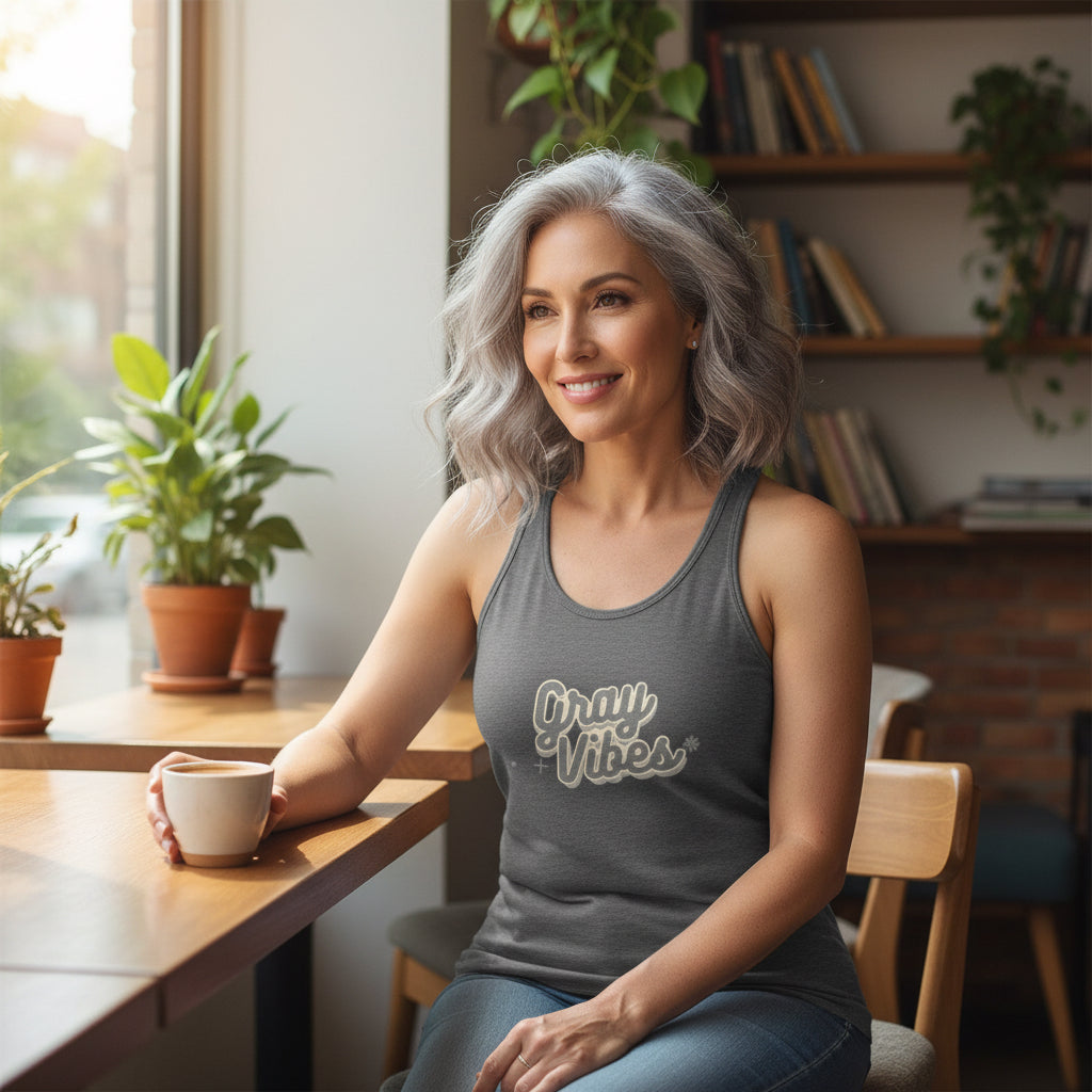 Gray Vibes Women's Tri-Blend Racerback Tank Grayceful LLC