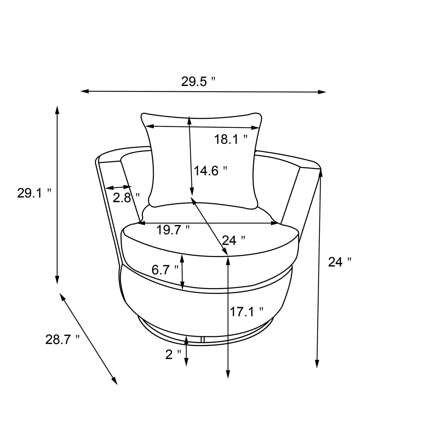 Rotating bucket chair living room comfortable circular sofa chair 360 degree rotating bucket club chair armchair (beige) V.I.P Digital Presence