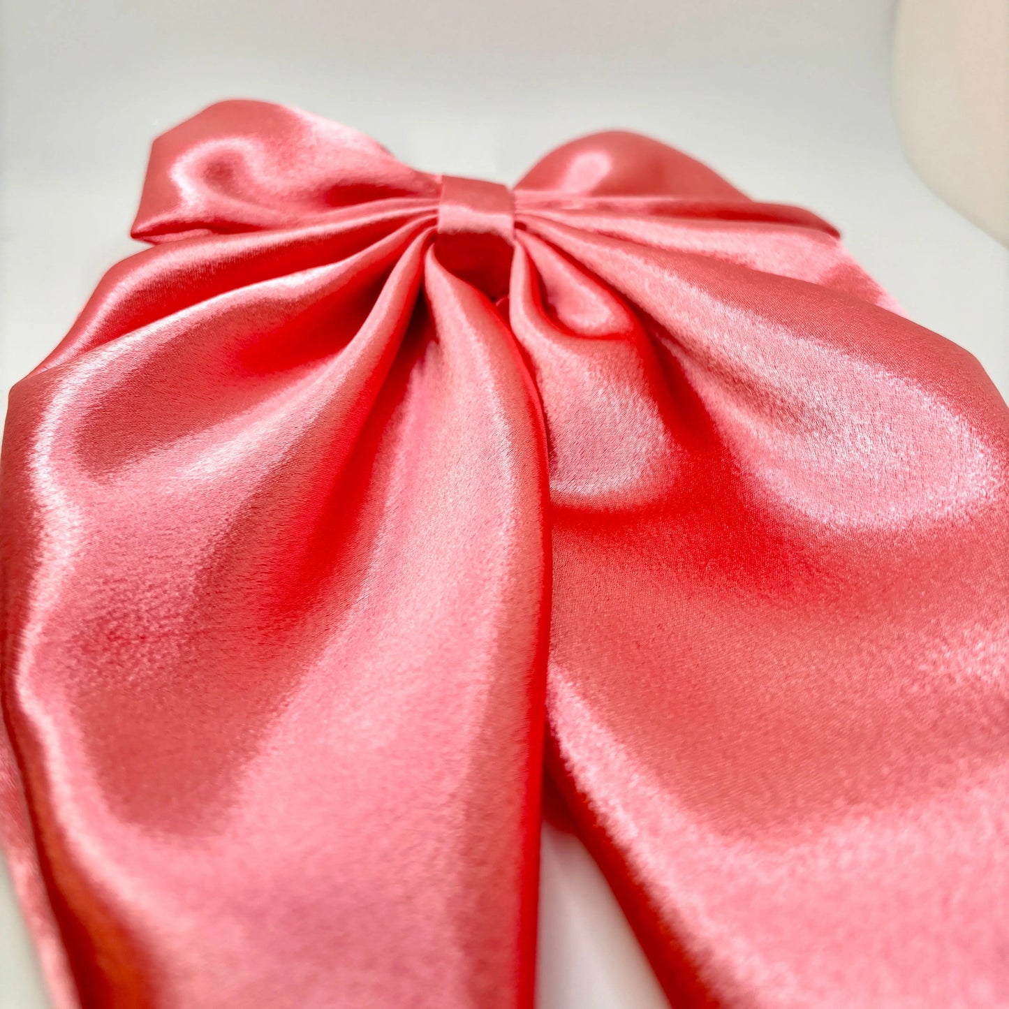 Giant Pink Silk Long Tail Bow Enchanted Scrunch