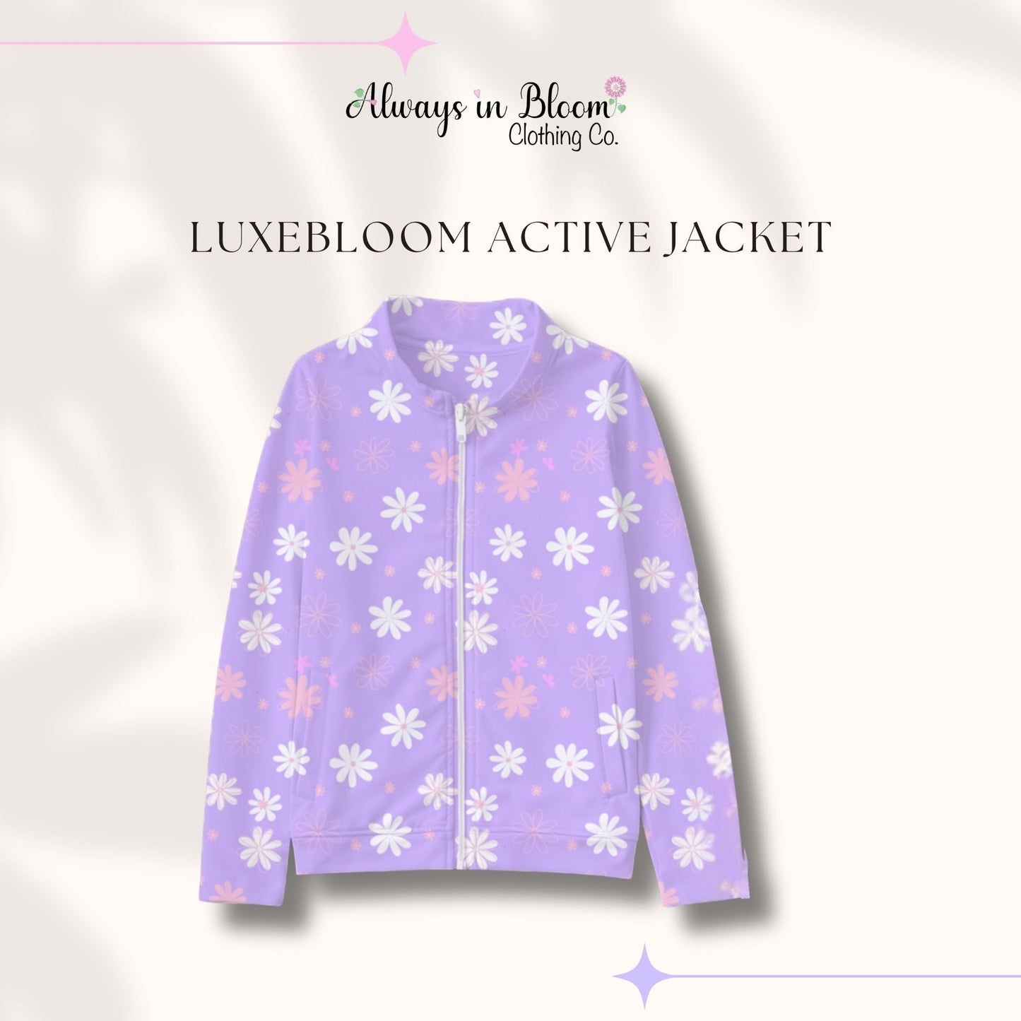 LuxeBloom Jacket - Purple Daisies Always In Bloom Clothing Co