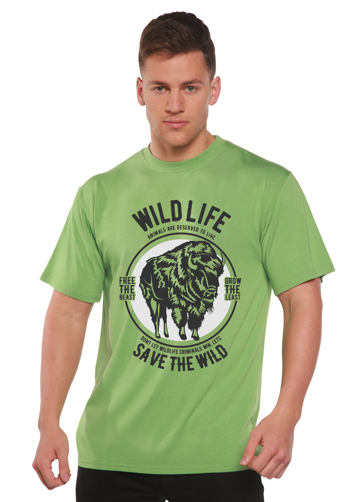 Wild Life Spun Bamboo® Men's Bamboo Viscose/Organic Cotton Short Sleeve Graphic T-Shirt Spun Bamboo