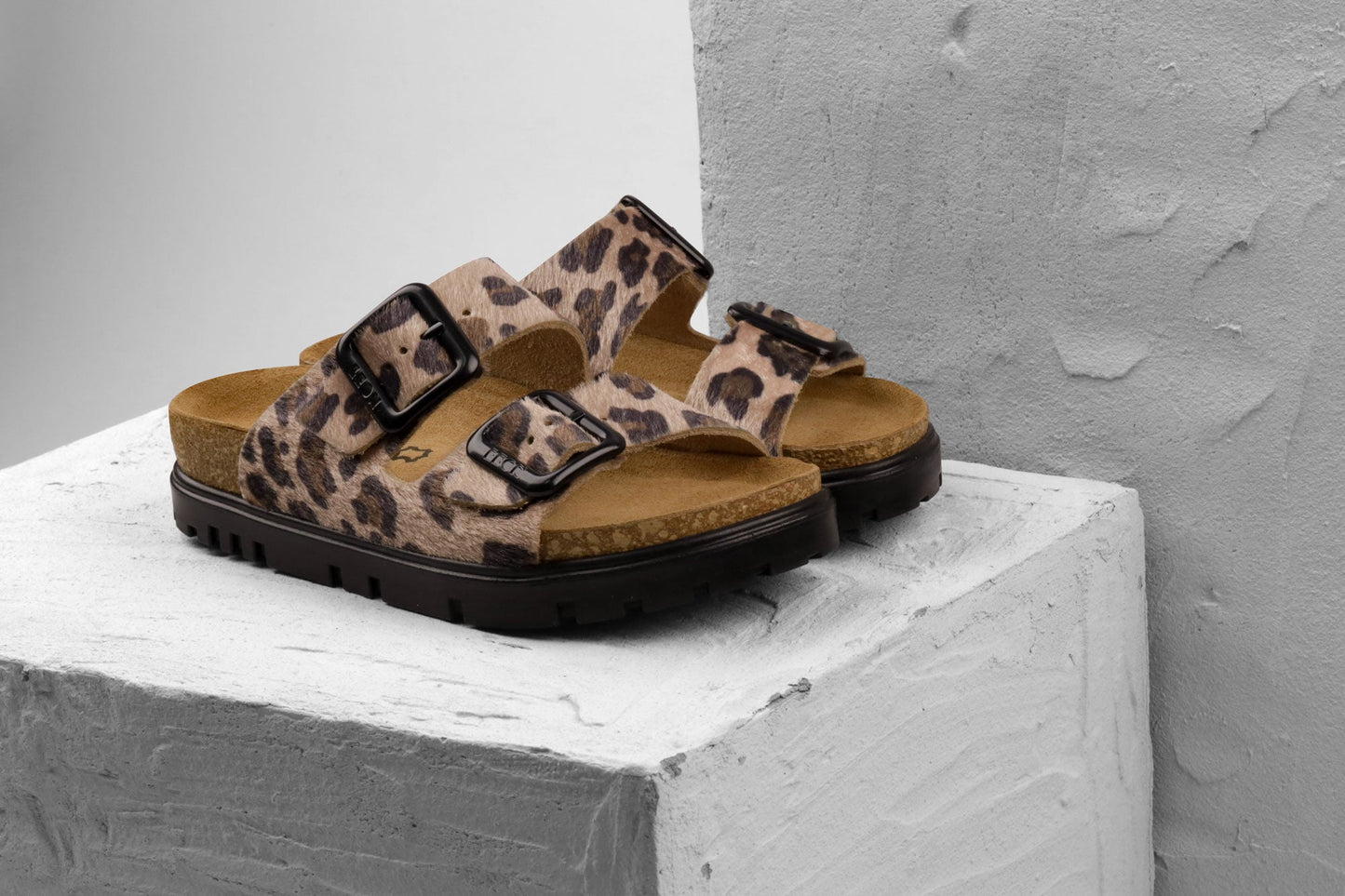 Terra by LEON- Women’s Leather Sandal– Adjustable Buckle Cork-style Footbed LEON Footwear USA
