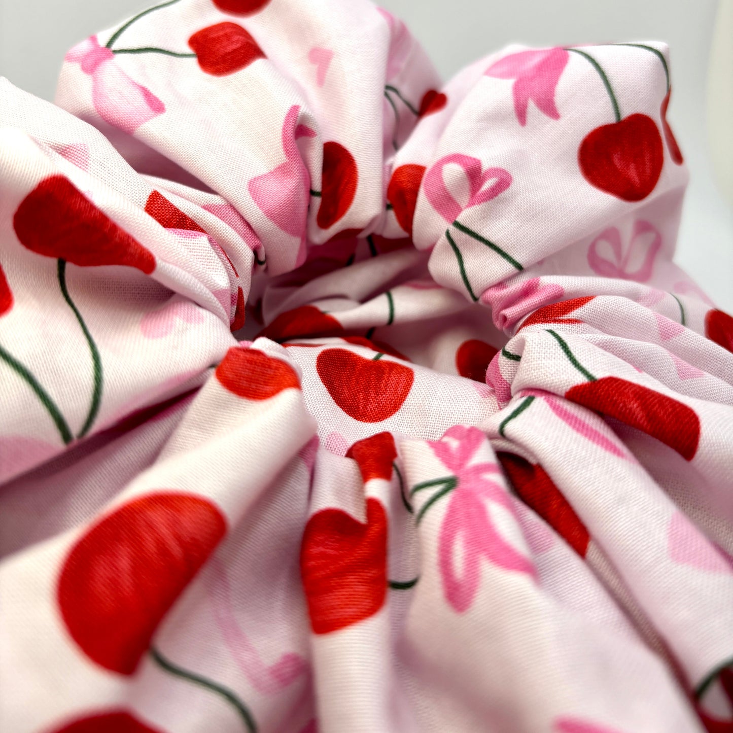 Cherry Bows Valentine's Day Scrunchie Enchanted Scrunch