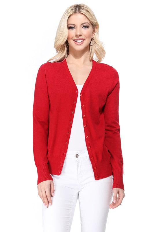Women's V-Neck Button Down Knit Cardigan Sweater Shop Style & More | Fresh Looks, Everyday Deals & Free Shipping
