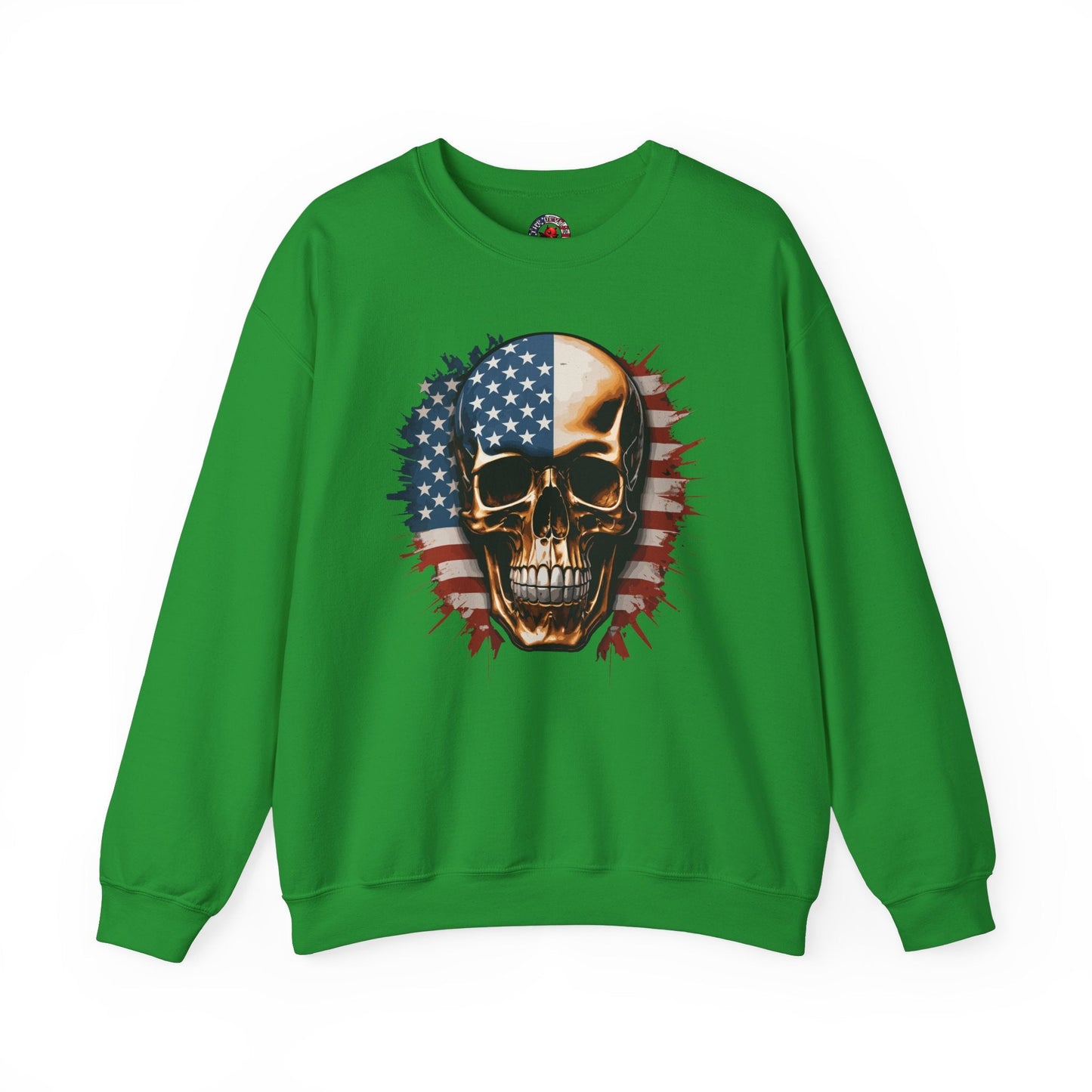 American Flag Skull Crewneck Sweatshirt