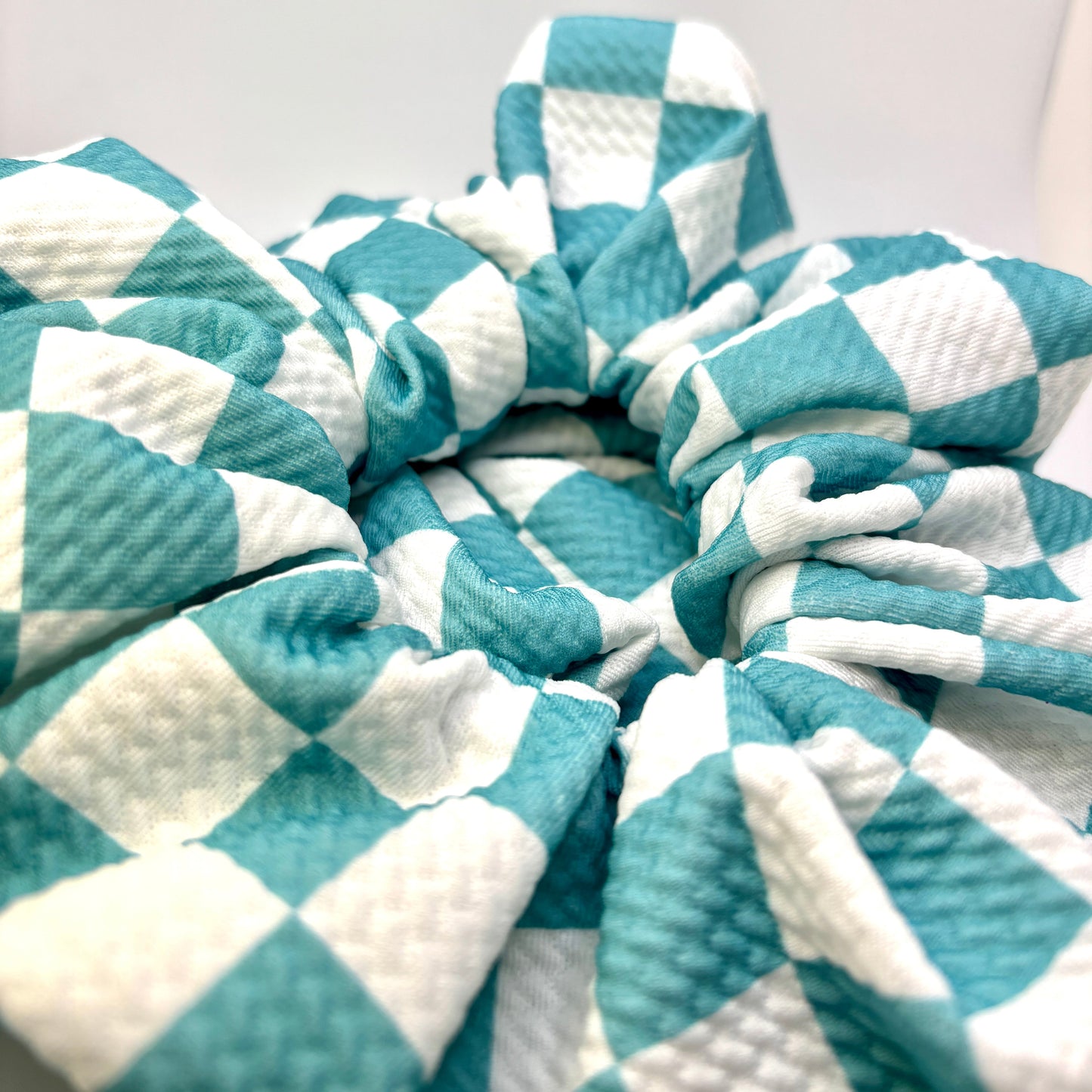 Blue Checkered Bullet Scrunchie Enchanted Scrunch