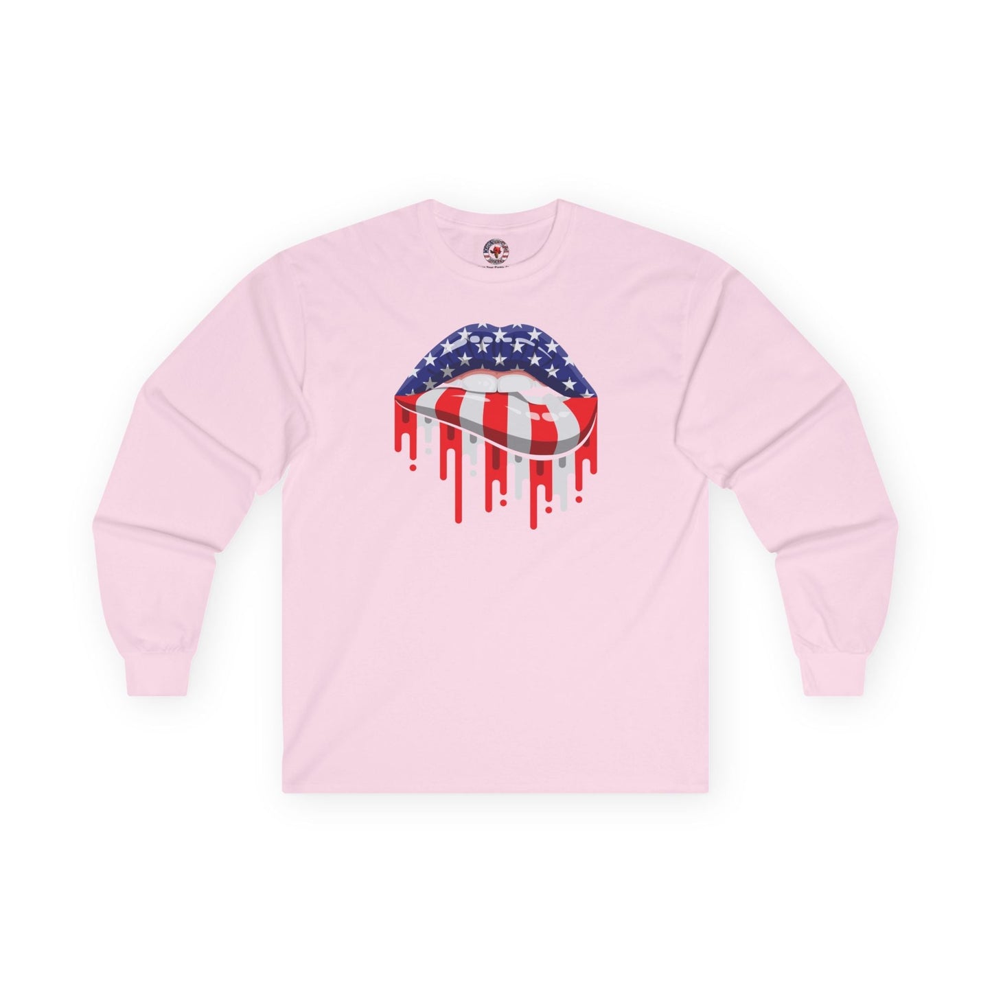 American Flag Lips Long Sleeve Tee The Devil's Pickle