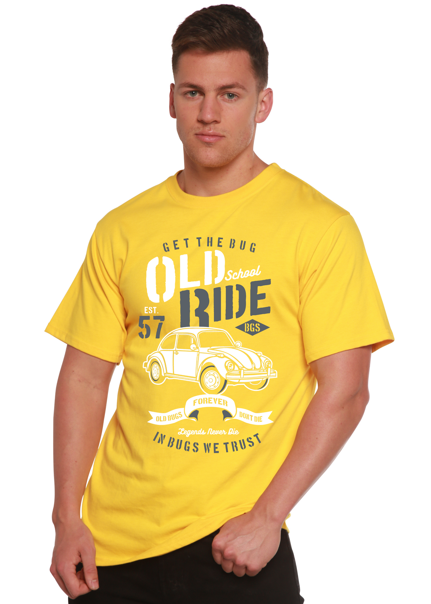 Old School Ride Spun Bamboo® Men's Bamboo Viscose/Organic Cotton Short Sleeve Graphic T-Shirt Spun Bamboo